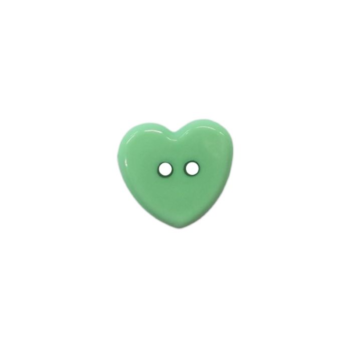 Buttons - 12mm Plastic Heart in Green