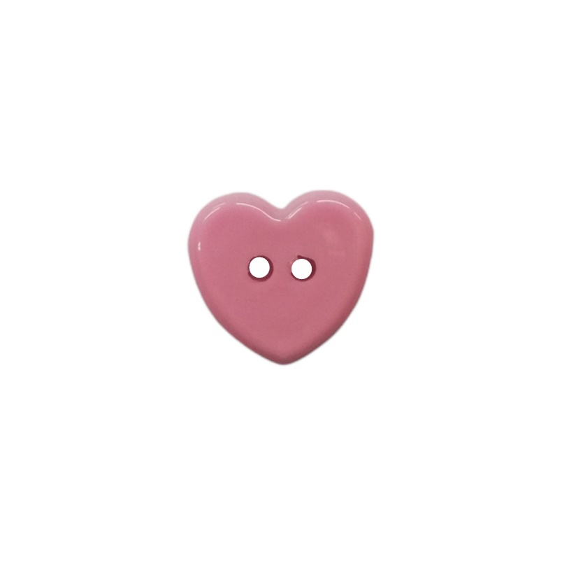 Buttons - 12mm Plastic Heart in Pink