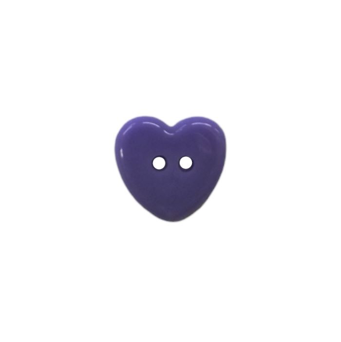 Buttons - 12mm Plastic Heart in Purple