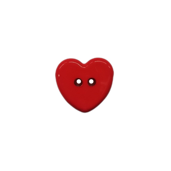 Buttons - 12mm Plastic Heart in Red