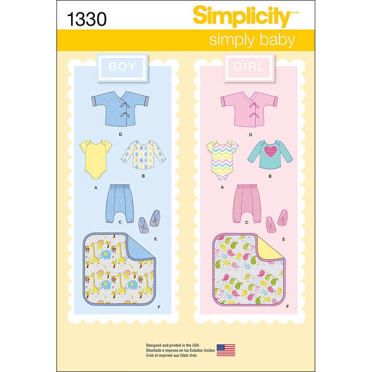 Simplicity 1330a - Simply Baby Set Pattern - Baby Sewing Pattern