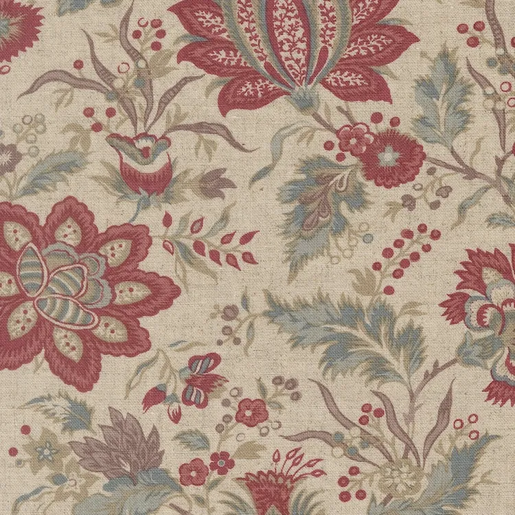 Cotton Linen Canvas - Floral on Natural from Fleur de Paris by French General for Moda 13990 11L