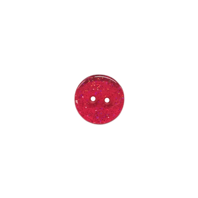 Buttons - 13mm Plastic in Cerise Pink Glitter 