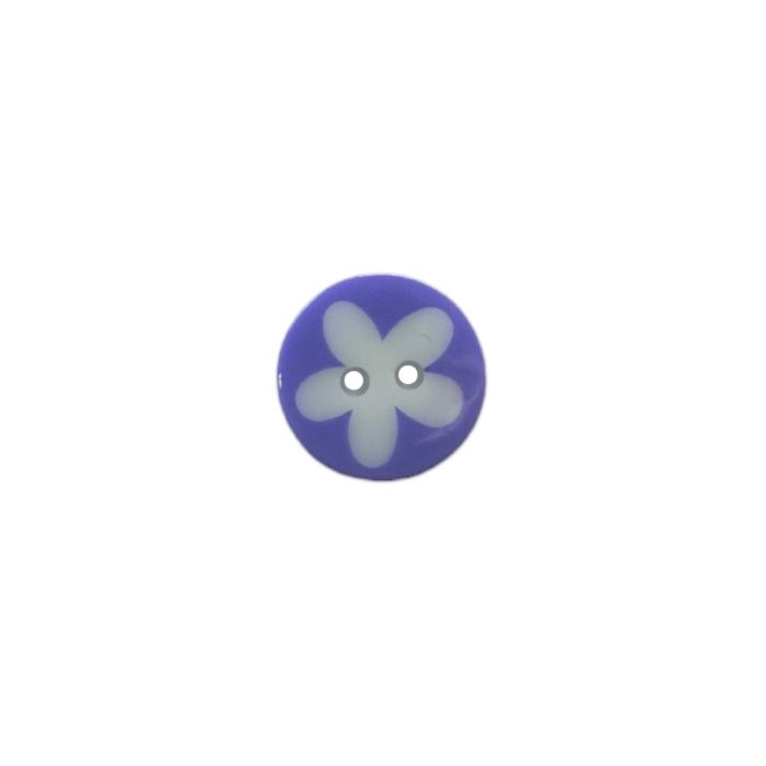Buttons - 13mm Daisy Print on Purple