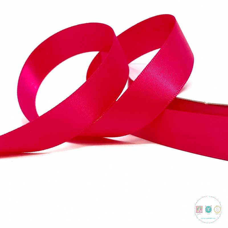 16mm Satin Ribbon in Cerise Pink