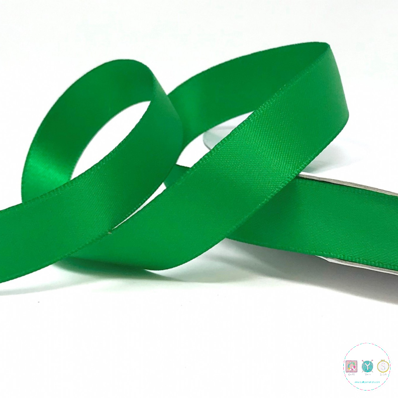 16mm Satin Ribbon in Green