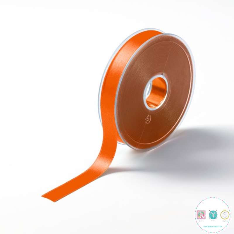 16mm Satin Ribbon in Orange