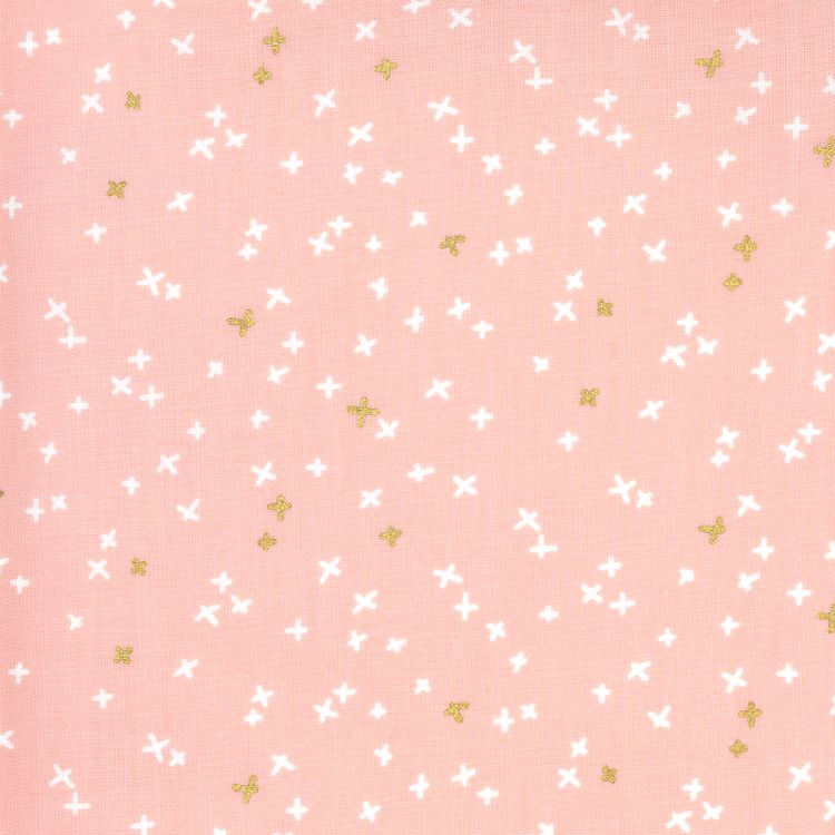 Quilting Fabric - Crosses Metallic on Bubblegum from Dance in Paris by Zen Chic for Moda 1745 12M