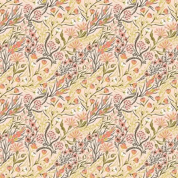 Quilting Fabric - Wild Branches on Peach Pink from Whimsy by Jason Yenter for In The Beginning 17WMS-1