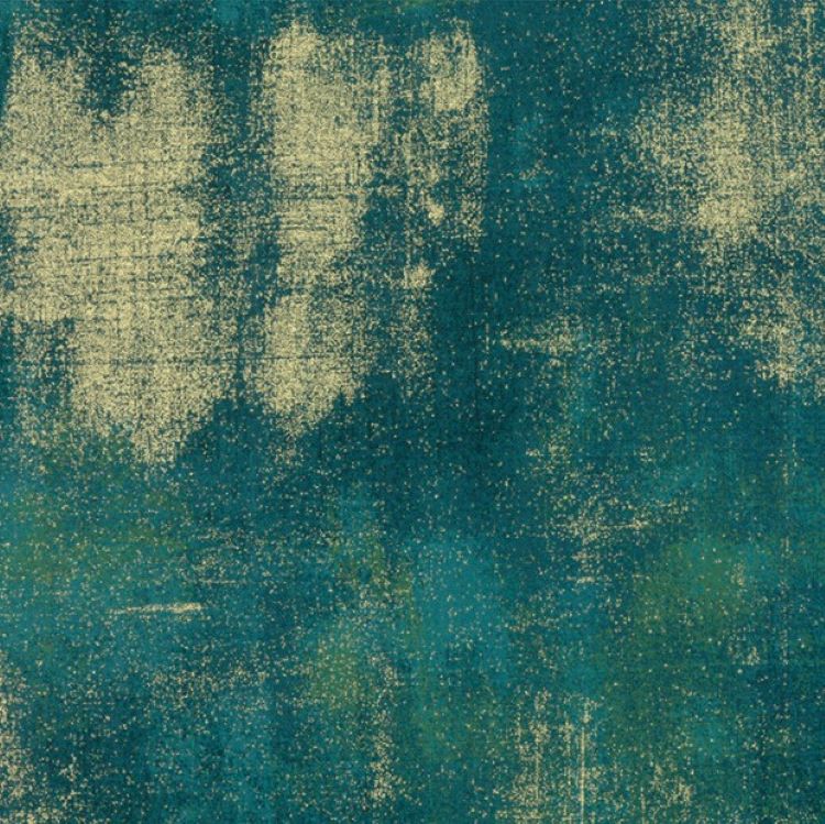 Quilting Fabric - Moda Grunge in Dark Jade Green with Metallic Accents by Basic Grey Colour 30150 229M