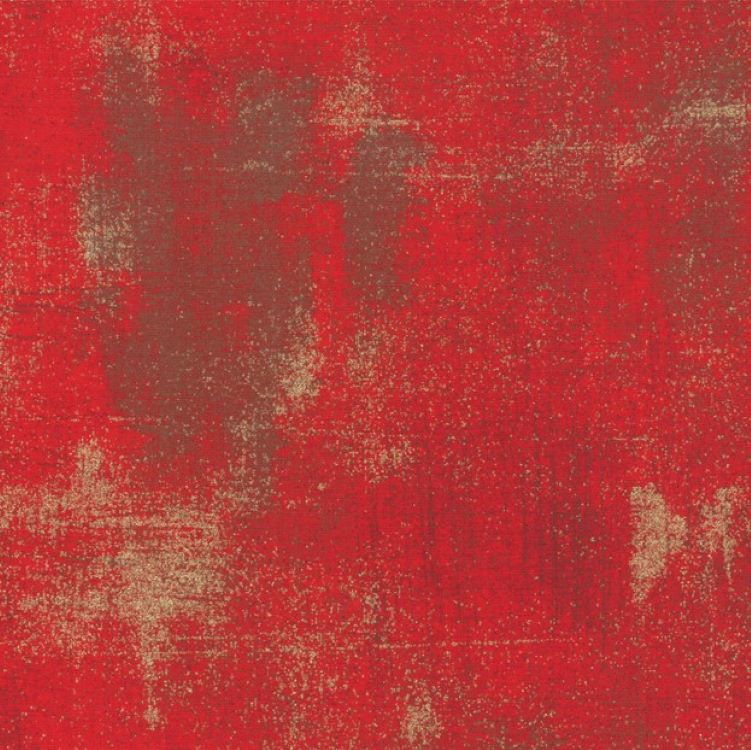 Quilting Fabric - Moda Grunge in Formula One Red with Metallic Accents by Basic Grey 30150 376M