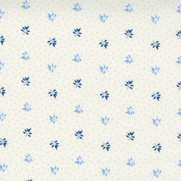 Quilting Fabric - Leaf on Dots Blues from Prairie Days by Bunny Hill Designs for Moda 2994 14