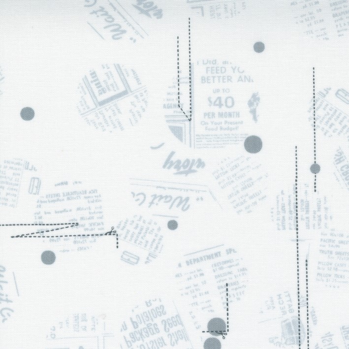 Quilting Fabric - Text Dots on White from Modern Background Even More Paper by Zen Chic for Moda 1762 11