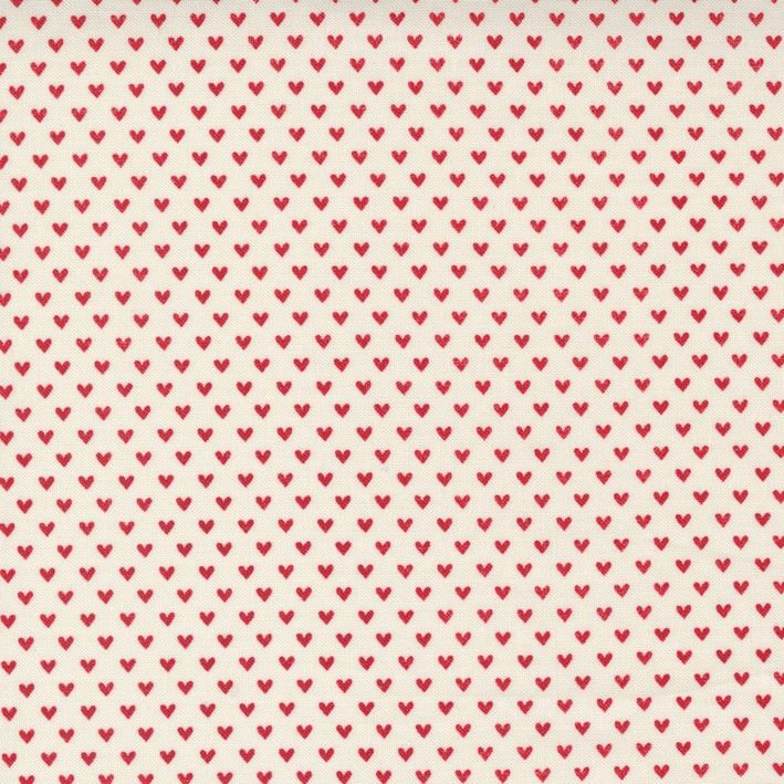 Quilting Fabric - Red Hearts on Cream from Flirt by Sweetwater for Moda 55574 31