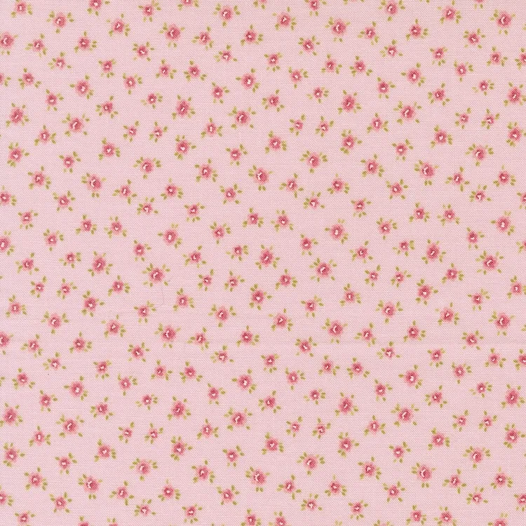 Quilting Fabric - Tiny Flower on Pink from Memory Lane by Brenda Riddle for Moda 18783 13