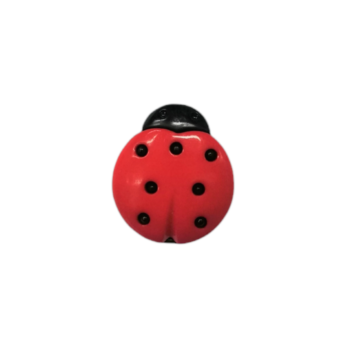 Buttons - 18mm Plastic Lady Bird in Red