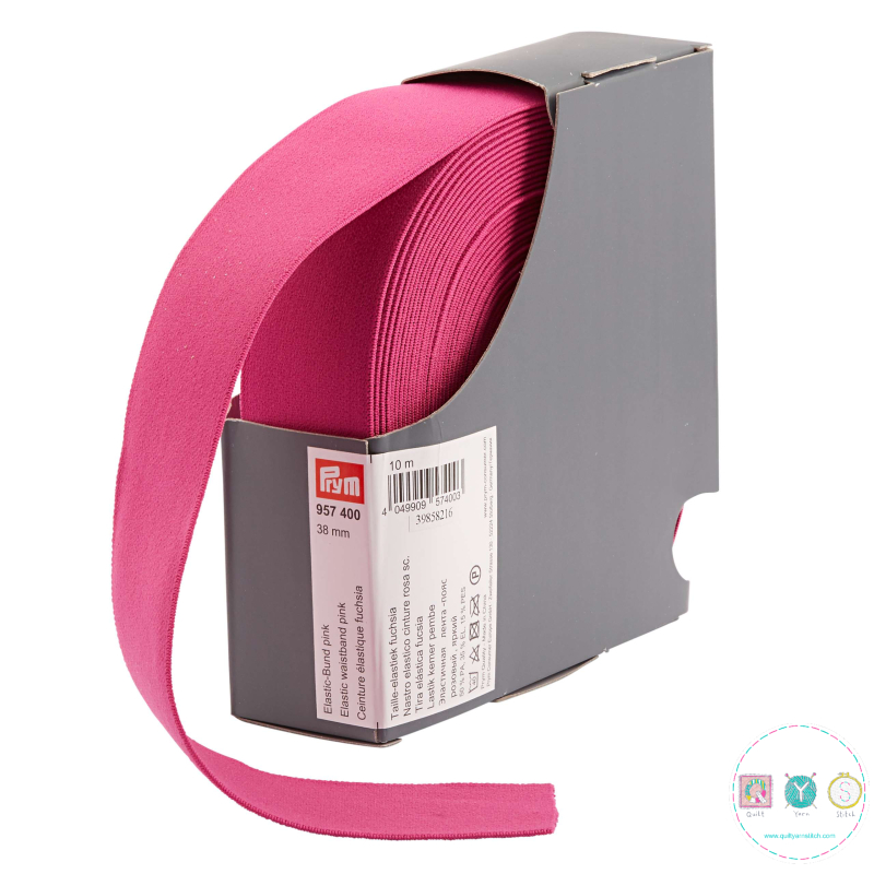 Prym Waistband Elastic - 38mm - Cerise Pink - Dressmaking Elastic