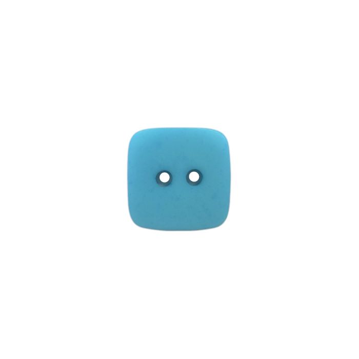Buttons - 19mm Plastic Square in Turquoise Blue