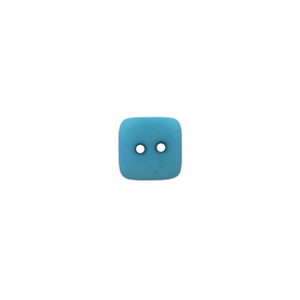 Buttons - 11mm Plastic Square in Turquoise Blue