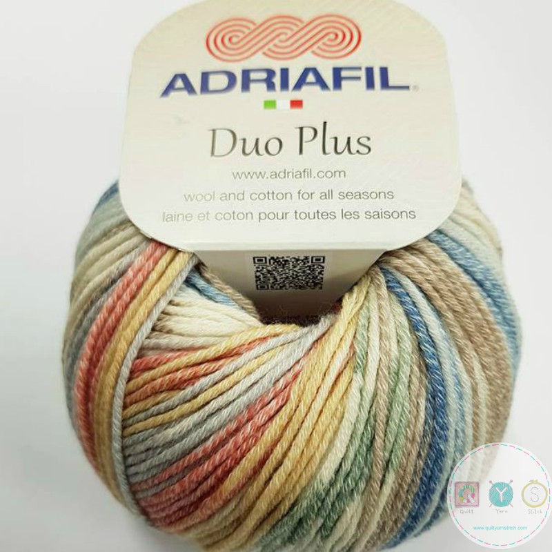 Yarn - Adriafil Duo Plus Merino Cotton Blend DK in Variegated Shade 49