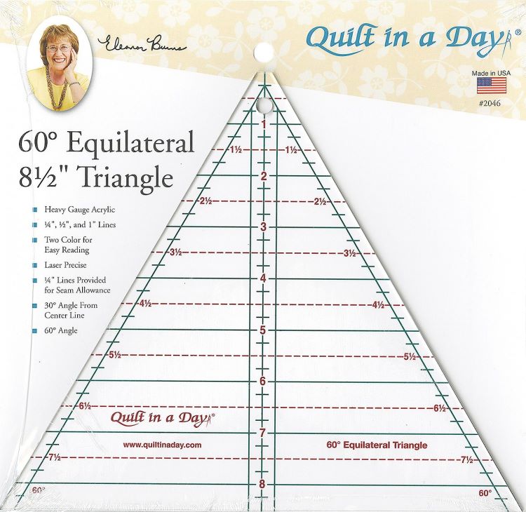 Patchwork & Quilting Ruler - 60 Degree Equilateral Triangle by Eleanor Burns for Quilt In A Day