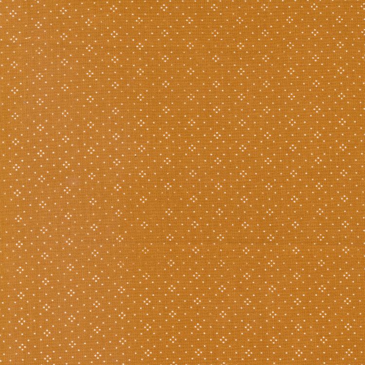 Quilting Fabric - White Dot Eyelets on Cinammon Gold from Eyelet by Fig Tree Co for Moda 20488 22