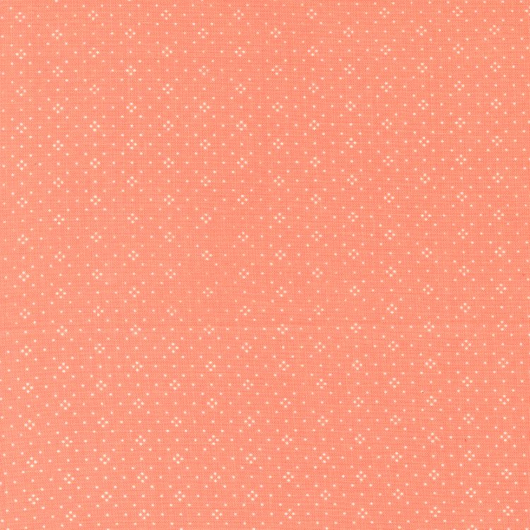 Quilting Fabric - White Dot Eyelets on Coral from Eyelet by Fig Tree Co for Moda 20488 68