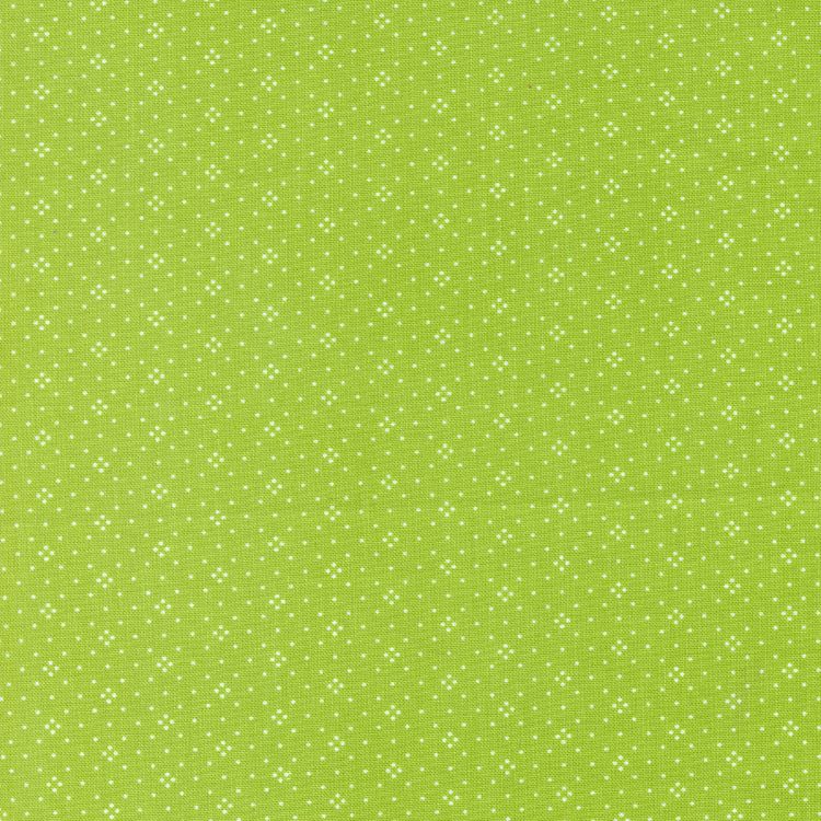 Quilting Fabric - White Dot Eyelets on Leaf Green from Eyelet by Fig Tree Co for Moda 20488 66