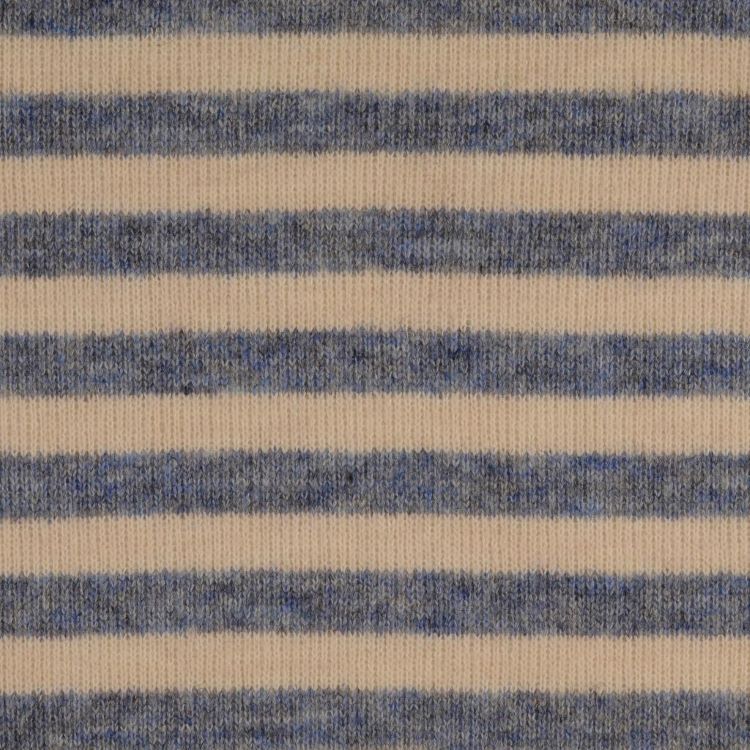 Yarn Dyed Knitted Fabric with Pale Blue and Ecru Stripe