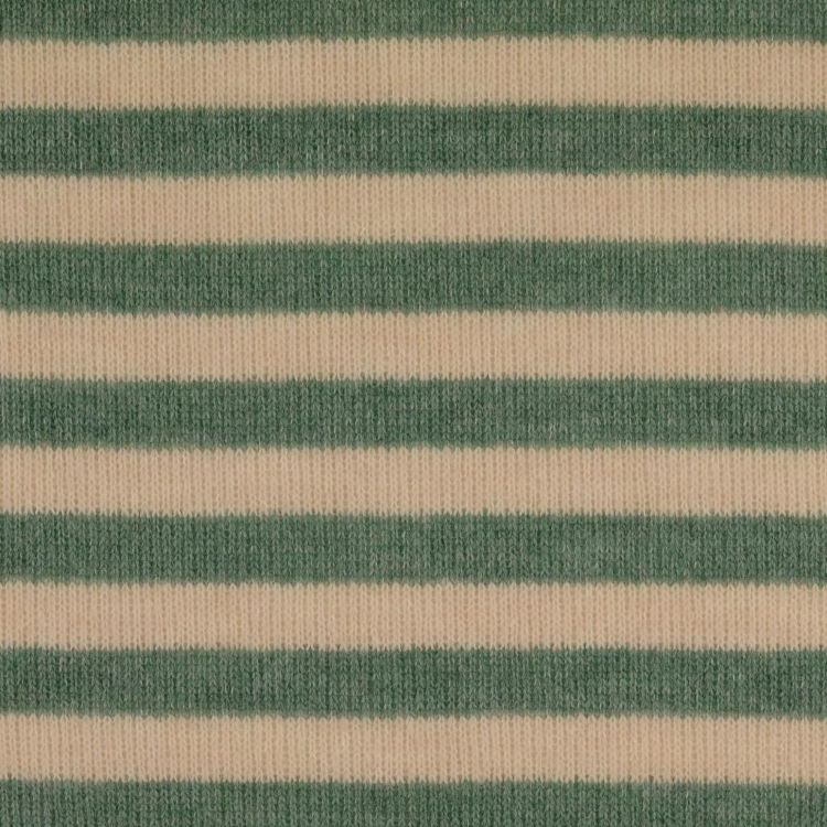 Yarn Dyed Knitted Fabric with Green and Ecru Stripe