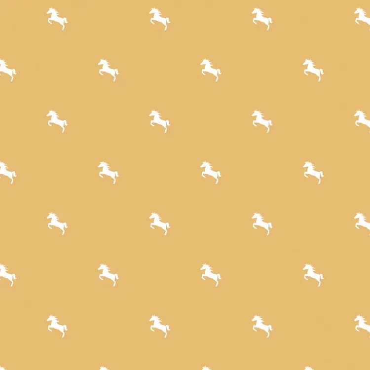 Quilting Fabric - Horse Silhouettes on Yellow from Rodeo Rose by Camelot Fabrics 21240305-01