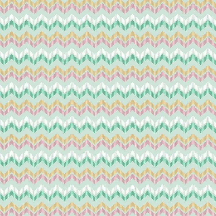 Quilting Fabric - Chevron Stripes on Aqua Green from Rodeo Rose by Camelot Fabrics 21240307-02