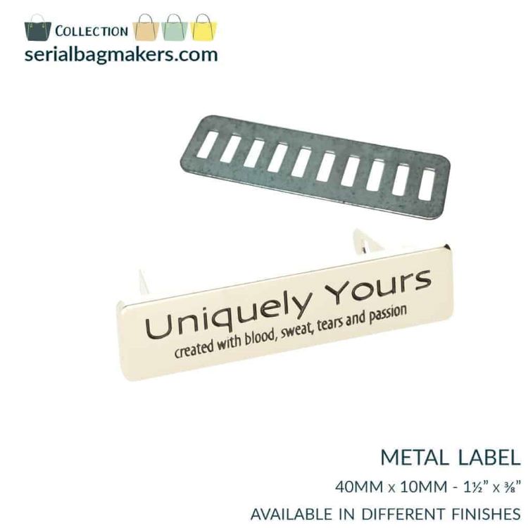 Bagmaking  - 40mm Uniquely Yours Label in Nickel by Serial Bagmakers