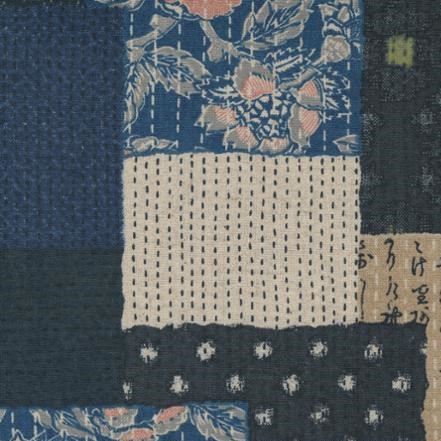 Cotton Linen Canvas - Boro Patchwork Design from Yukata by Debbie Maddy for Moda 48072 13L