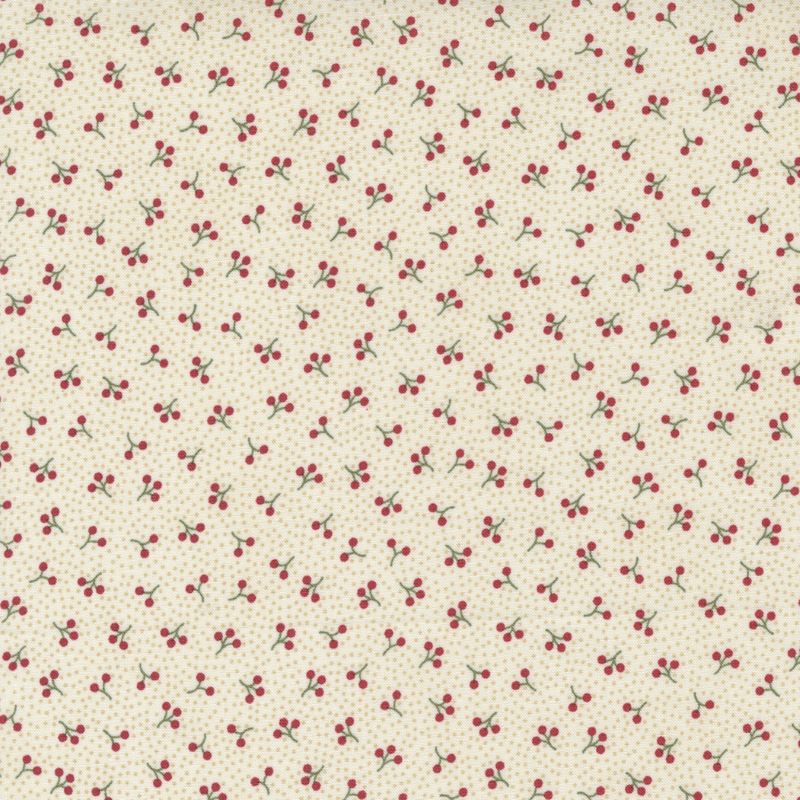 Quilting Fabric - Berry Cluster On Cream from Poinsettia Plaza by 3 Sisters for Moda 44298 11