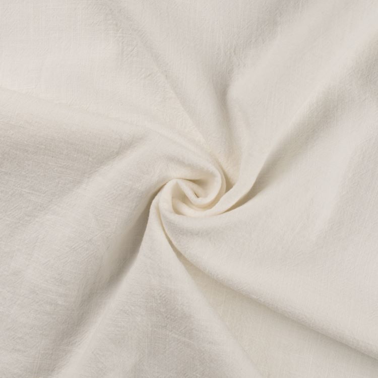 Stone Washed Linen Fabric in Ecru Off White
