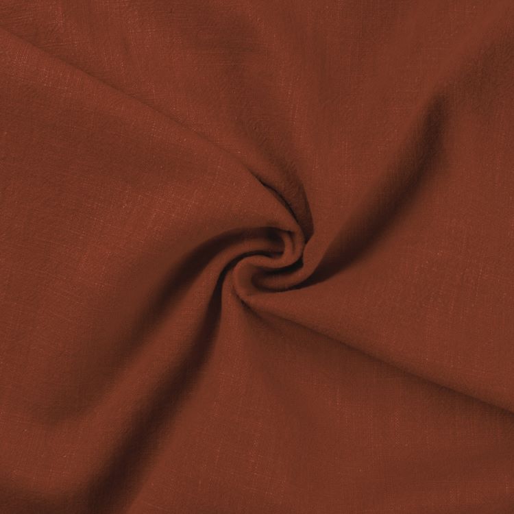Stone Washed Linen Fabric in Terracotta 