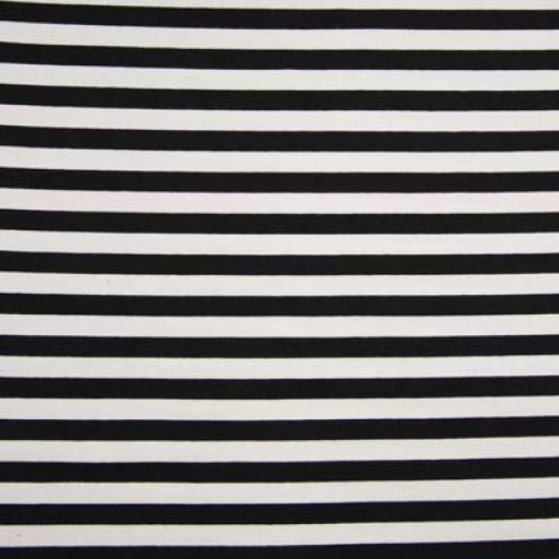 French Terry Fabric in White and Black Stripe