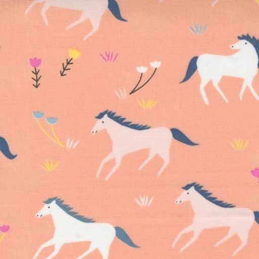 Quilting Fabric - Horses on Peach from Meander by Aneela Hoey for Moda 2458012