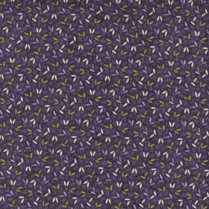 Quilting Fabric - Lilac Leaves On Plum from Iris & Ivy by Jan Patek for Moda 2255 16