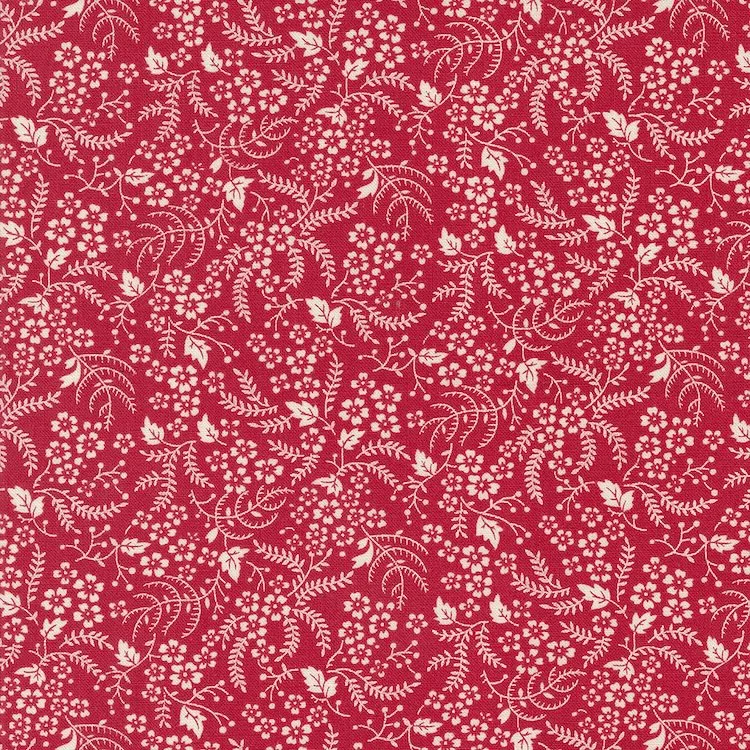 Quilting Fabric - Busy Floral on Red from Time and Again by Linzee McCray for Moda 23365 17
