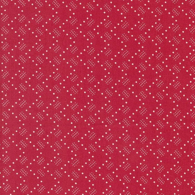 Quilting Fabric - Geometric Lines and Dots on Red from Time and Again by Linzee McCray for Moda 23367 17