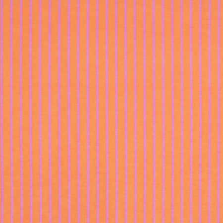 Viscose Blend Fabric with Neon Pink Stripes on Orange