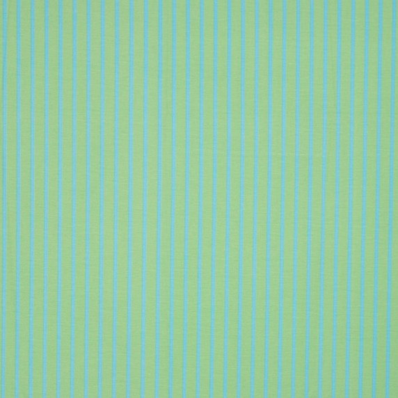 Viscose Blend Fabric with Neon Turquoise Stripes on Green