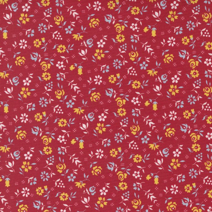 Quilting Fabric - Flowers on Red from Picture Perfect by American Jane for Moda 21804 12