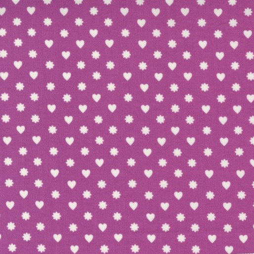 Quilting Fabric - Heart and Flower Dot on Purple from Love Lily by April Rosenthal for Moda 24115 19