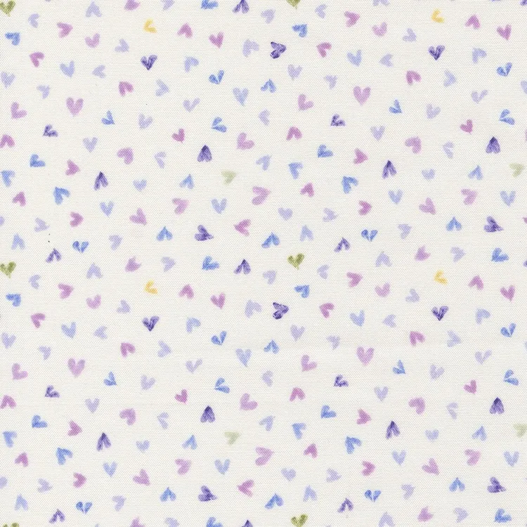 Quilting Fabric - Hearts on Off White from Delphinium by Janet Clare for Moda 24653 11
