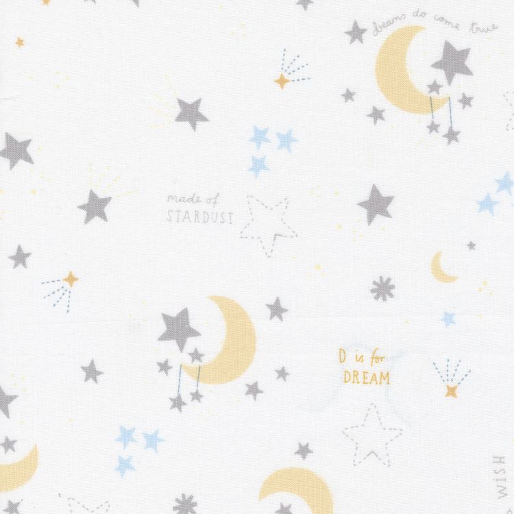 Quilting Fabric - Moon and Stars on Off White from D is for Dream by Paper and Cloth Design Studio for Moda 25121 11