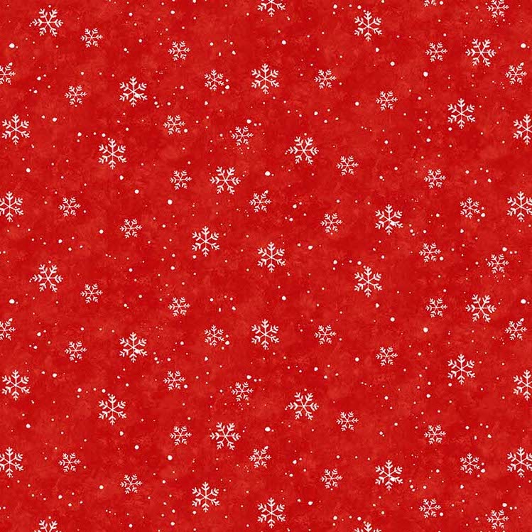 Quilting Fabric - Snowflakes On Red from Christmas Wonder by Bea Jackson for Northcott 25324-25