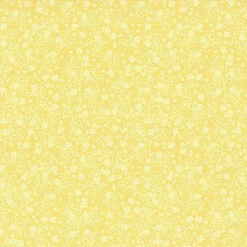 Quilting Fabric - Small Floral on Yellow from Quilting Bees by Linen Bouquet for Camelot Fabrics - 372302010-04